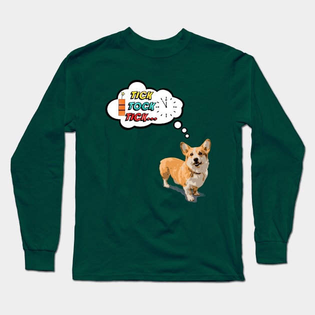 Tik Tock | Corgi Dog Long Sleeve T-Shirt by maximfox